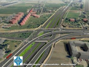Budowa skrzyżowania Łopuszańska-Kleszczowa